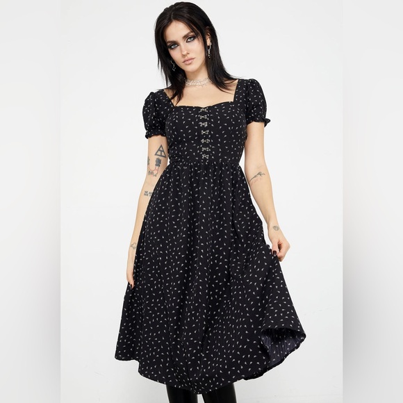 Disturbia Mortem Floral Print Midi Dress US 16 / UK 20 - Picture 8 of 11